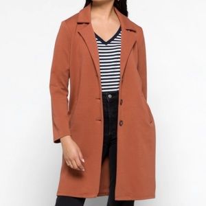 NWT Soft Longline Double Knit Trench Coat